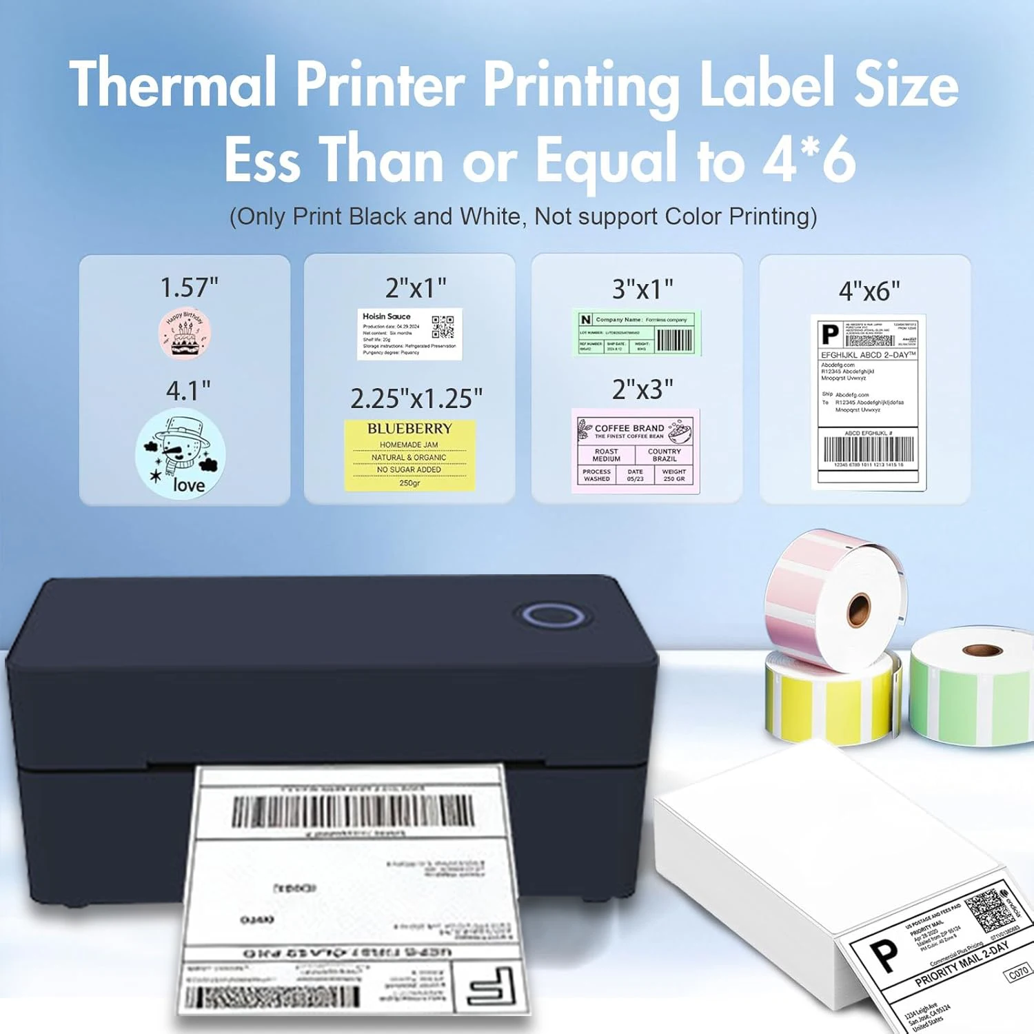 Bluetooth Thermal Printer4×6 Shipping Label Printer For Small Businesses,Desktop Thrmal Label Printers For Shipping Package - Image 3