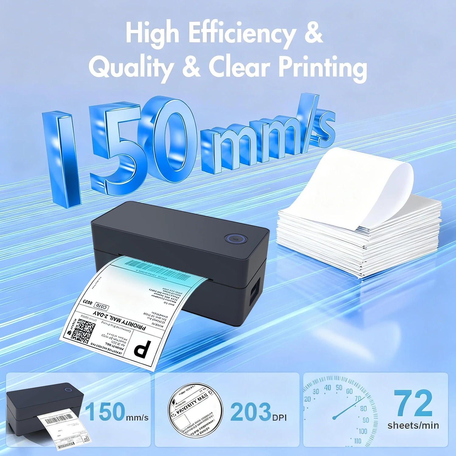 Bluetooth Thermal Printer4×6 Shipping Label Printer For Small Businesses,Desktop Thrmal Label Printers For Shipping Package - Image 5